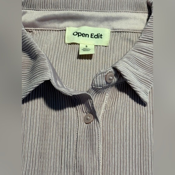 NWT Nordstrom Open Edit PLISSE button top purple women’s S oversized comfortable - Picture 16 of 16